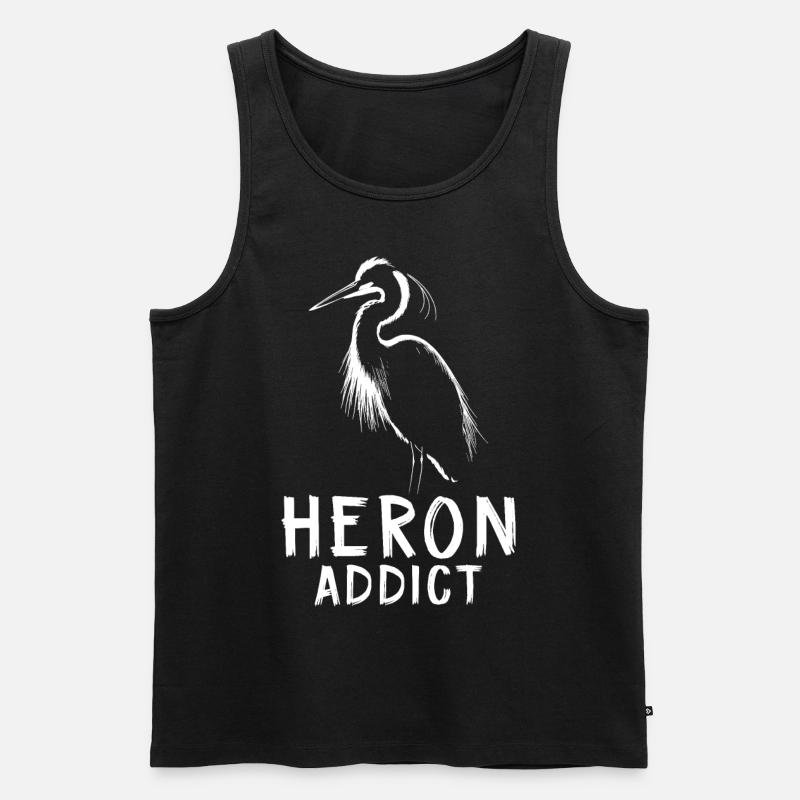 Heron Addict - Männer Premium Bio Tank Top - Schwarz