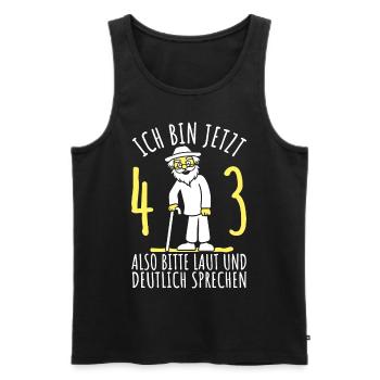 43. Geburtstag 43er 43ter Ich bin jetzt 43 Jahre - Männer Premium Bio Tank Top - Schwarz - Vorne - Michal (187cm)