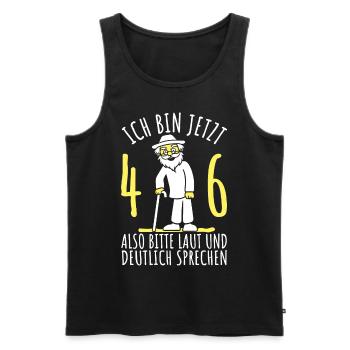 46. Geburtstag 46er 46ter Ich bin jetzt 46 Jahre - Männer Premium Bio Tank Top - Schwarz - Vorne - Michal (187cm)