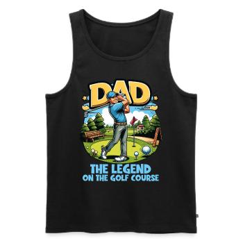 Fête des pères Papa la légende sur le terrain de golf Papa - Débardeur bio Premium Homme - noir - Devant - Michal (187cm)