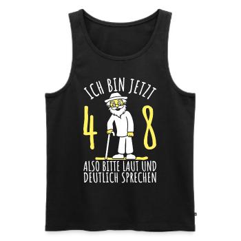 48. Geburtstag 48er 48ter Ich bin jetzt 48 Jahre - Männer Premium Bio Tank Top - Schwarz - Vorne - Michal (187cm)