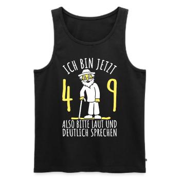 49. Geburtstag 49er 49ter Ich bin jetzt 49 Jahre - Männer Premium Bio Tank Top - Schwarz - Vorne - Michal (187cm)