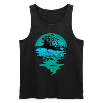 baleine, poisson, océan, mammifères marins - Débardeur bio Premium Homme - noir - Devant - Michal (187cm)