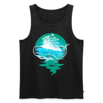 baleine, océan, poisson, poisson, mammifères marins - Débardeur bio Premium Homme - noir - Devant - Michal (187cm)