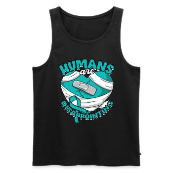 Trouble anxieux Les humains sont décevants - Débardeur bio Premium Homme - noir - Devant - Michal (187cm)
