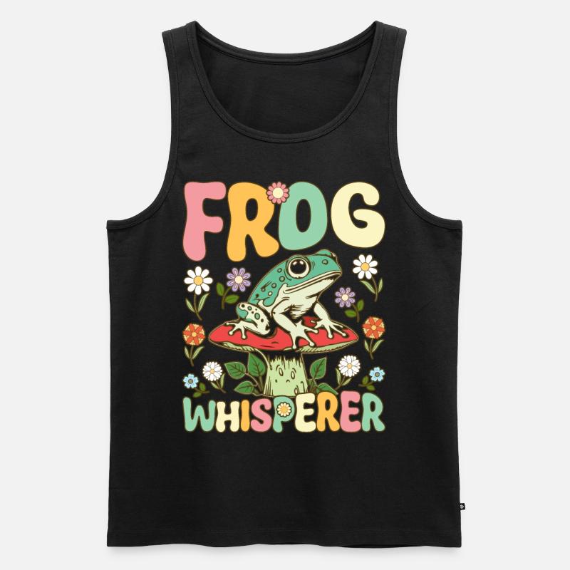 Groovy Frog Lovers - Männer Premium Bio Tank Top - Schwarz