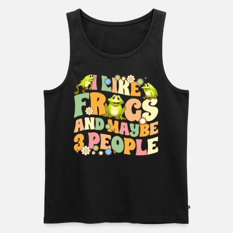 Groovy Frog Lovers - Männer Premium Bio Tank Top - Schwarz