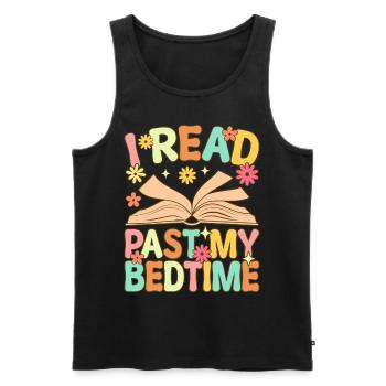 Groovy Book Reader - Men's Premium Organic Tank Top - black - Front - AI Model Male 178 light (178cm)