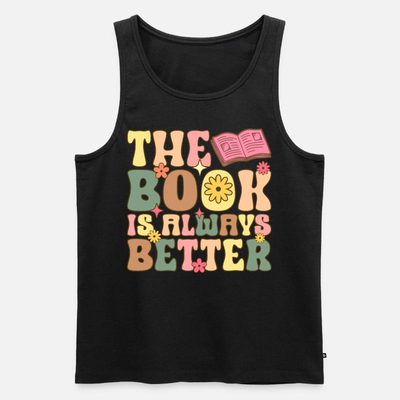 Groovy Book Reader Buch lesen - Männer Premium Bio Tank Top - Schwarz