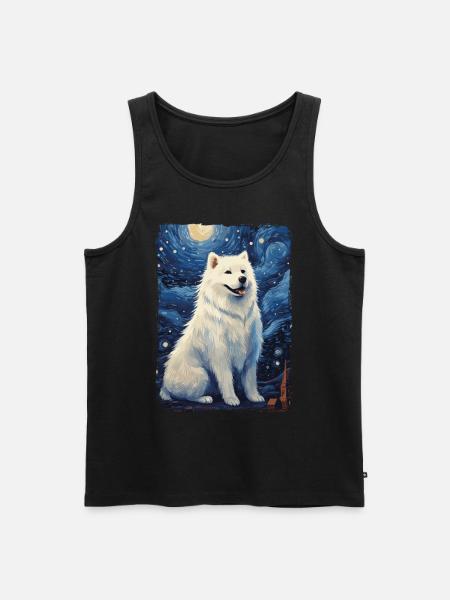 Samoyed Starry Night - Men's Premium Organic Tank Top - black