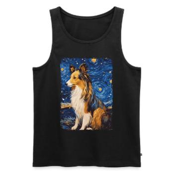 Shetland Shepherd Starry Night - Men's Premium Organic Tank Top - black - Front - Michal (187cm)