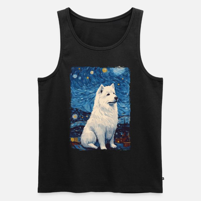 Samoyed Starry Night - Men's Premium Organic Tank Top - black