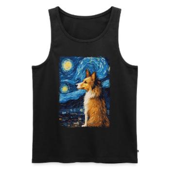 Shetland Shepherd Starry Night - Men's Premium Organic Tank Top - black - Front - Michal (187cm)