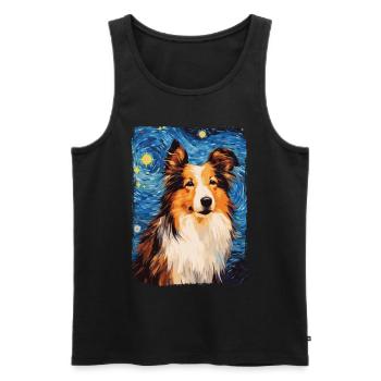 Shetland Shepherd Starry Night - Men's Premium Organic Tank Top - black - Front - Michal (187cm)