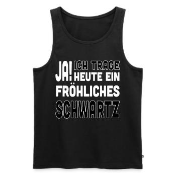 Ja ich trage heute ein Fröhliches Schwarz - Männer Premium Bio Tank Top - Schwarz - Vorne - AI Model Male 178 light (178cm)