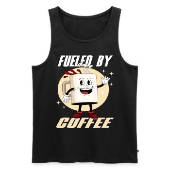 Fueled By Coffee Kaffee Barista Espresso - Men's Premium Organic Tank Top - black - Front - AI Model Male 178 light (178cm)