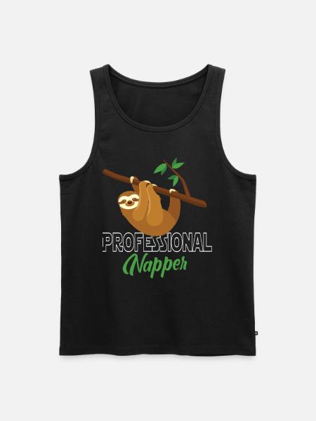 Professinonal Napper, Sloth, Sloth, Sleeping, - Men's Premium Organic Tank Top - black