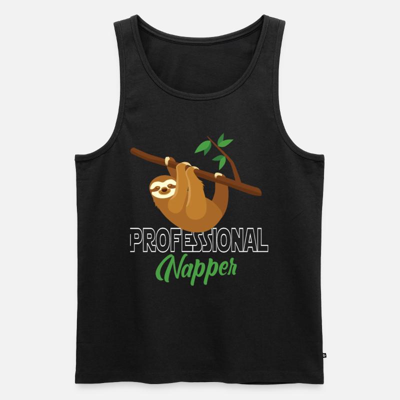 Professinonal Napper, Sloth, Sloth, Sleeping, - Men's Premium Organic Tank Top - black