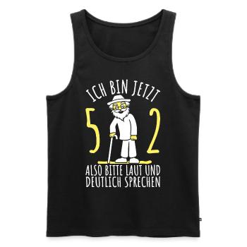 52. Geburtstag 52er 52ter Ich bin jetzt 52 Jahre - Männer Premium Bio Tank Top - Schwarz - Vorne - Michal (187cm)