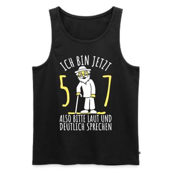 57. Geburtstag 57er 57ter Ich bin jetzt 57 Jahre - Männer Premium Bio Tank Top - Schwarz - Vorne - Michal (187cm)