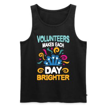 Volunteers Makes Each Day Brighter - Männer Premium Bio Tank Top - Schwarz - Vorne - Michal (187cm)