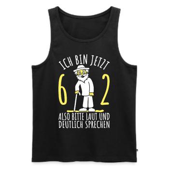 62. Geburtstag 62er 62ter Ich bin jetzt 62 Jahre - Männer Premium Bio Tank Top - Schwarz - Vorne - Michal (187cm)