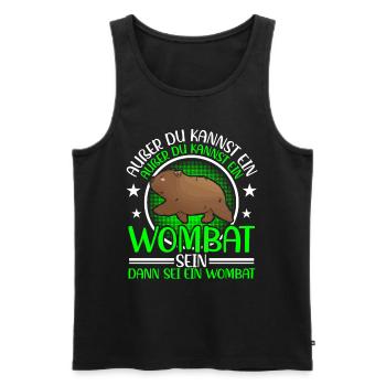 Wombat Beuteltier Sei ein Wombat - Männer Premium Bio Tank Top - Schwarz - Vorne - AI Model Male 178 light (178cm)
