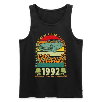 März 1992, März 1992, März 1992. - Männer Premium Bio Tank Top - Schwarz - Vorne - Michal (187cm)