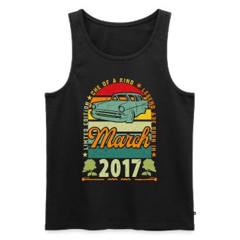 Birthday March 2017, March 2017, March 2017. - Men's Premium Organic Tank Top - black - Front - Michal (187cm)