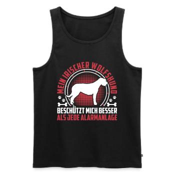 Irischer Wolfshund beschützt mich Windhund - Männer Premium Bio Tank Top - Schwarz - Vorne - AI Model Male 178 light (178cm)
