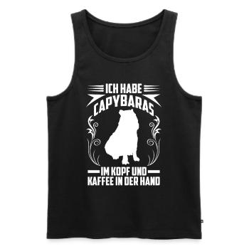 Capybara Spruch Südamerika Wasserschwein - Männer Premium Bio Tank Top - Schwarz - Vorne - AI Model Male 178 light (178cm)