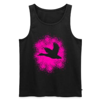 Flying Duck – Perfect for hunters and nature lovers - Men's Premium Organic Tank Top - black - Front - AI Model Male 178 light (178cm)