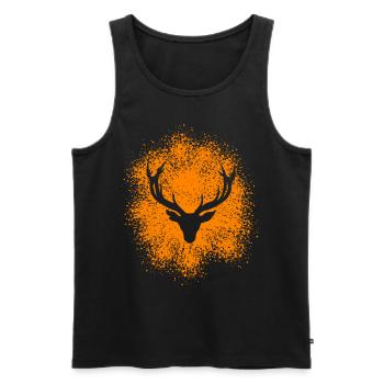 Majestätischer Hirschkopf – Für Jäger Naturfreunde - Männer Premium Bio Tank Top - Schwarz - Vorne - AI Model Male 178 light (178cm)