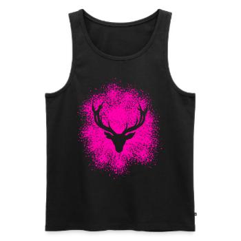 Majestätischer Hirschkopf – Für Jäger & Naturfreun - Männer Premium Bio Tank Top - Schwarz - Vorne - AI Model Male 178 light (178cm)