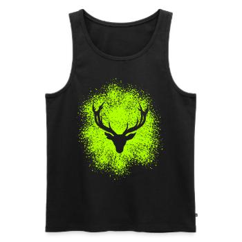 Majestätischer Hirschkopf – Für Jäger & Naturfreun - Männer Premium Bio Tank Top - Schwarz - Vorne - AI Model Male 178 light (178cm)