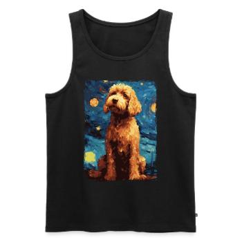 Lagotto Romagnolo Nuit étoilée - Débardeur bio Premium Homme - noir - Devant - Michal (187cm)