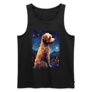Lagotto Romagnolo Nuit étoilée - Débardeur bio Premium Homme - noir - Devant - Michal (187cm)