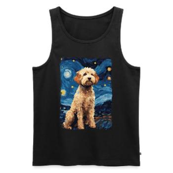 Lagotto Romagnolo Nuit étoilée - Débardeur bio Premium Homme - noir - Devant - Michal (187cm)