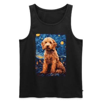 Lagotto Romagnolo Nuit étoilée - Débardeur bio Premium Homme - noir - Devant - Michal (187cm)