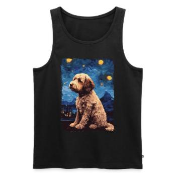 Lagotto Romagnolo Nuit étoilée - Débardeur bio Premium Homme - noir - Devant - Michal (187cm)