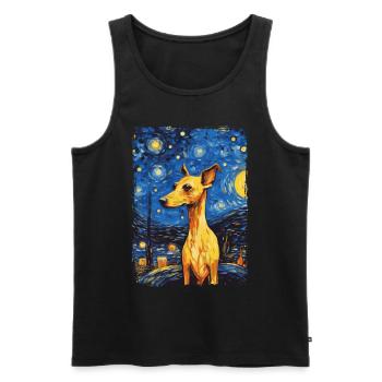 Lévrier italien Nuit étoilée - Débardeur bio Premium Homme - noir - Devant - Michal (187cm)
