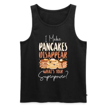 Amoureux des crêpes Les enfants je fais des crêpes - Débardeur bio Premium Homme - noir - Devant - Michal (187cm)