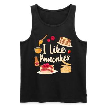 Amoureux des crêpes Les enfants J’aime les crêpes - Débardeur bio Premium Homme - noir - Devant - Michal (187cm)