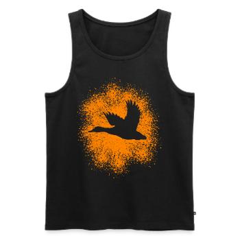 Flying Duck – Perfect for hunters and nature lovers - Men's Premium Organic Tank Top - black - Front - AI Model Male 178 light (178cm)