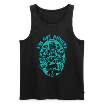 Trouble anxieux Troubles anxieux J’ai de l’anxiété - Débardeur bio Premium Homme - noir - Devant - Michal (187cm)