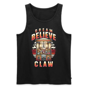 Préhenseur automatique Dream, Believe, Claw - Débardeur bio Premium Homme - noir - Devant - AI Model Male 178 light (178cm)