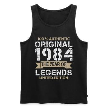 Legende 1984 Original Jahrgang Geburtstagsgeschenk - Männer Premium Bio Tank Top - Schwarz - Vorne - Michal (187cm)