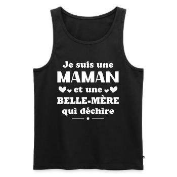 Femme Maman et une belle mère qui déchire - Débardeur bio Premium Homme - noir - Devant - Michal (187cm)