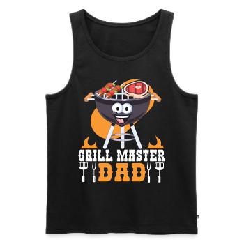 Grillmaster Papa BBQ Grill Griller Barbecue Fumoir - Débardeur bio Premium Homme - noir - Devant - Michal (187cm)