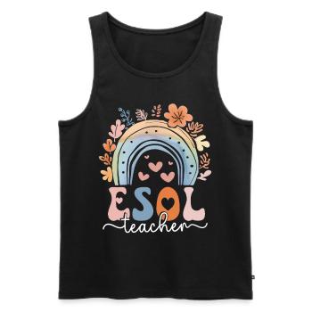 Englischlehrer Englischlehrerin ESOL Teacher - Männer Premium Bio Tank Top - Schwarz - Vorne - Michal (187cm)